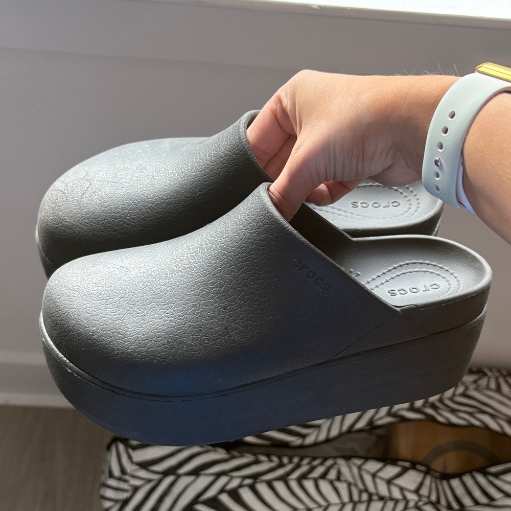 Crocs Women’s Elevated Platform Clogs In Gray - image 1